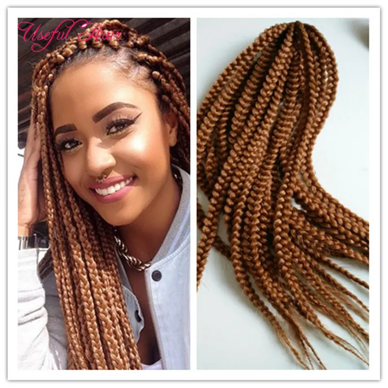 14 pouces 18,24 pouces Crotchet boîte tresses 3x boîte tresses cheveux crochet extension de cheveux deux tons droit dropshipping cheveux tressés synthétiques