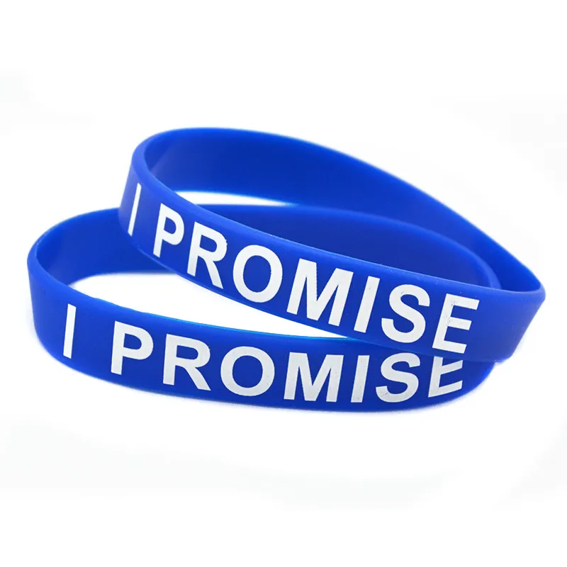 1 Stück I Promise Silikon-Armband mit bedrucktem Logo, perfekt für die Verwendung in allen Vorteilen, Geschenken für den Sport, Erwachsenengröße