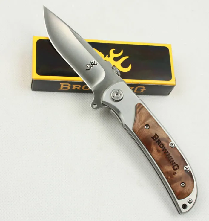 LIVRAISON GRATUITE Browning 338 Couteau longueur totale 20,2 cm Grain léopard Couteau de chasse de poche pliant Outil de survie Couteaux à lame pliante, Outil à main