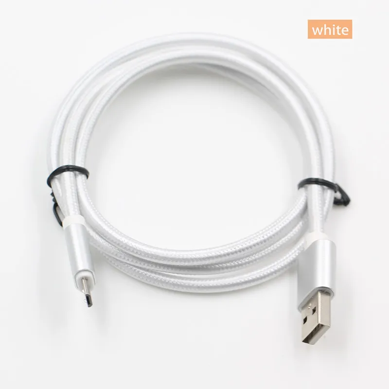 Металлический корпус плетеный Micro USB-кабель 2.1a Высокоскоростная зарядка данных свинца USB Тип C 1M / 3FT Long LifeSpan