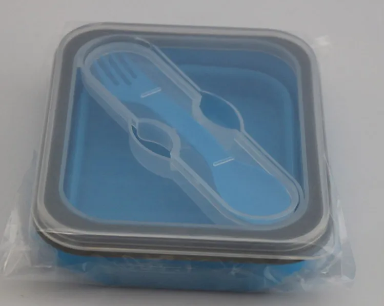 600 ml Outdoor Portable Fold Pudełka na lunch krzemowe mikrofalowe bule obiadowe miski na lunch pudełka pojemnika dla dzieci dziecięce dania WX-C66
