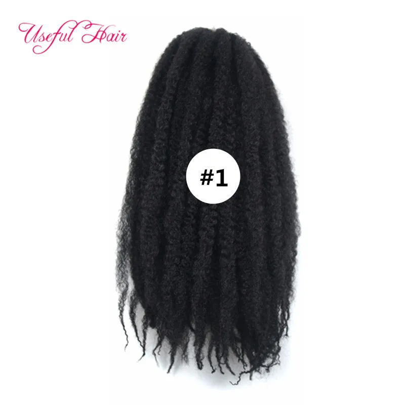 30Strands / pcs 18inch afro kinky curly hårförlängning syntetiska virkade flätor kanekalon flätande hår för svart kvinnor marley twist