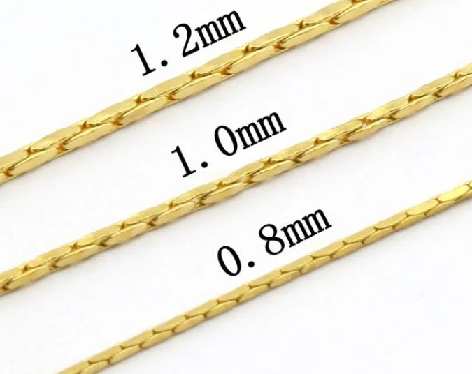 Breite 0,8 mm/1,0 mm/1,2 mm 316L Super Thin Slim Lady's Tiny Polishing Stainless Steel Square Cardano Bamboo Chain Necklace (18"-22" Zoll)