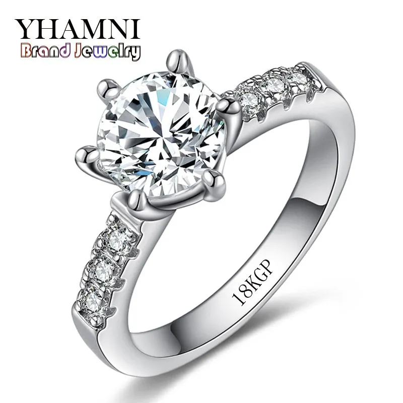 Have 18KRGP Stamp Solid White Gold Rings For Women Set 2 Carat