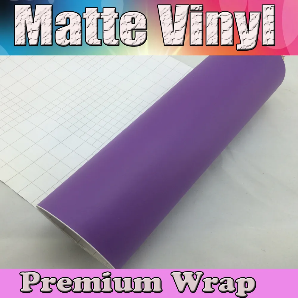 Purple Satin Vinyl Car Wrap Film With Air Bubble Free Matt Vinyl For Vehicle Wrapping Body Covers foil Vinyle 1.52x30m/Roll (5ftx98ft)
