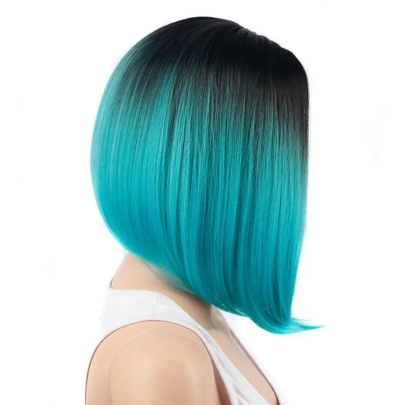 Synthetisch haar pruiken korte bob pruik ombre kleur 12 inch hittebestendige synthetische haar pruiken populaire stijl