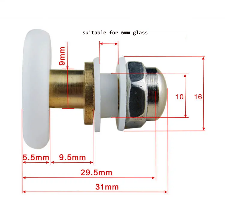 eccentric wheel Shower room pulley bathroom sliding glass door roller household repair hardware part