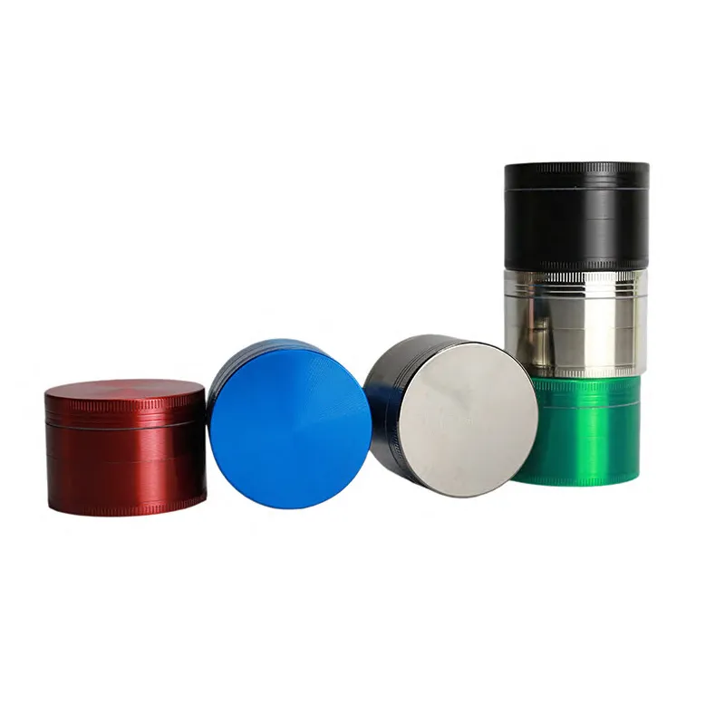 Herb Grinder 50 mm CNC 4 parties fumeurs en alliage de zinc tabac métallique 6 couleurs d'épices de pollen mini