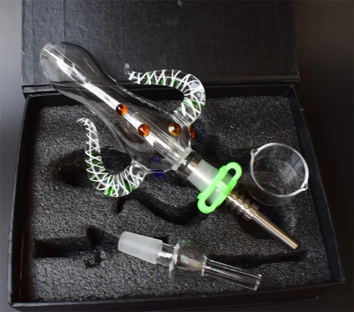 Micro NC Kit Ox Horn Glass Pipe 14mm Joint NC 4.0 Kit Glass Bongs for Smoking Pipes