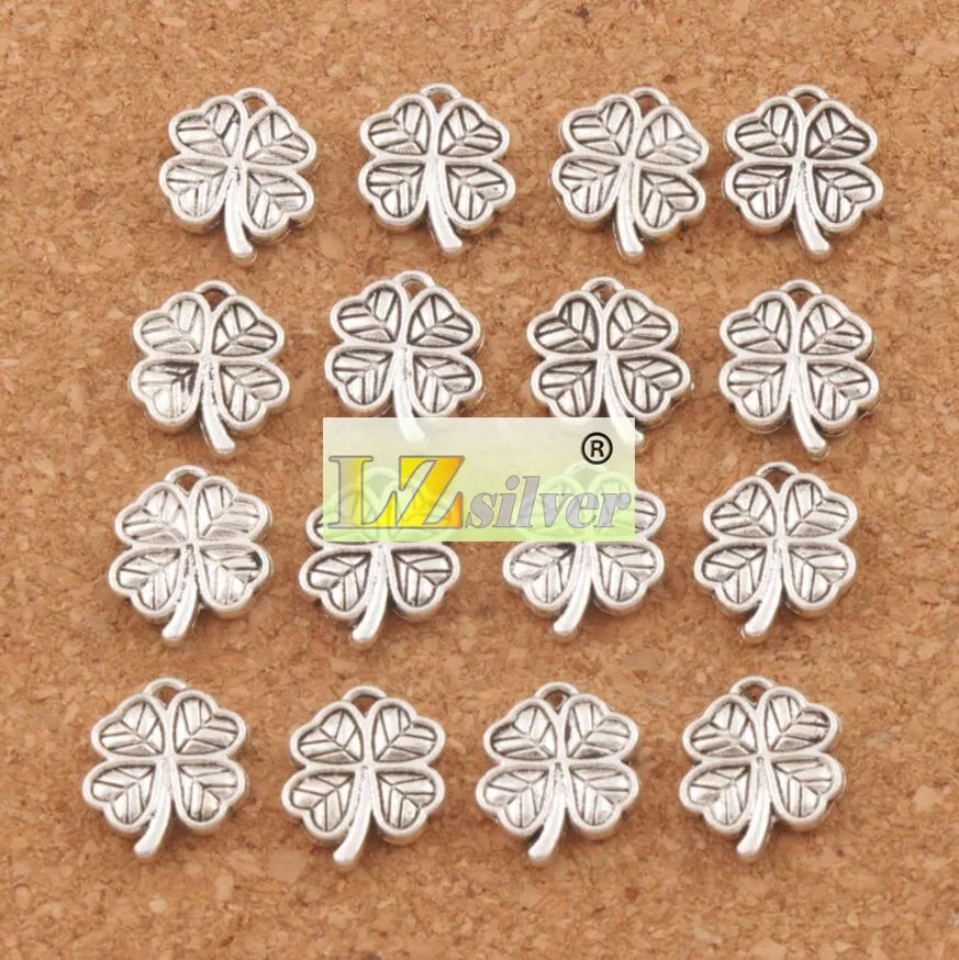 Heart Small Clover Charms Antique Silver Pendants Jewelry DIY L576 12.2x10.6mm Jewelry Findings & Components
