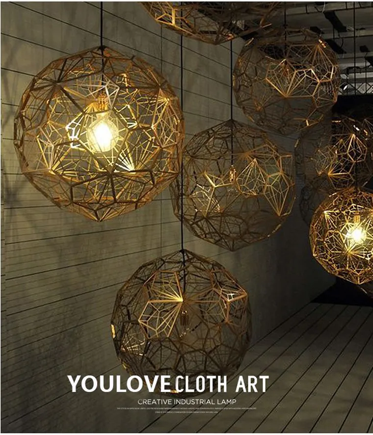 Modern Round Ball Pendant Lamps American Droplight Silver Gold Copper Pendant Lights Fixture Hotel Bar Home Indoor Lighting Restaurant Lamp