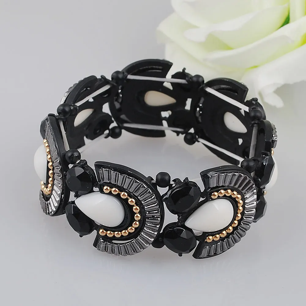 22mm Fitting Jewelry Alloy Electrophoresis Black Plated Metal Elastic