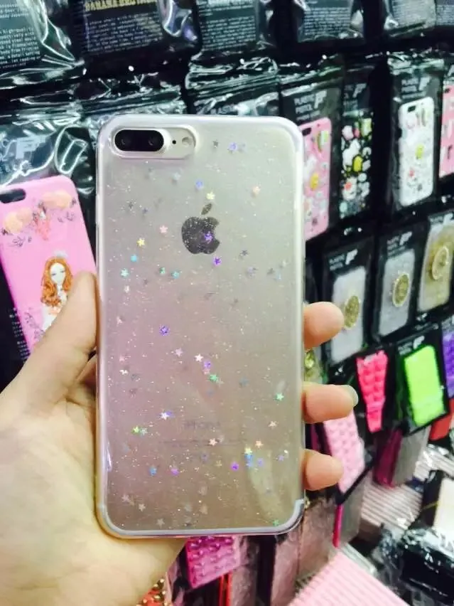 Moda bonito case para iphone 6 plus iphone 6 s plus bling coração lantejoulas menina suave silicone case para iphone 7 7 plus capa