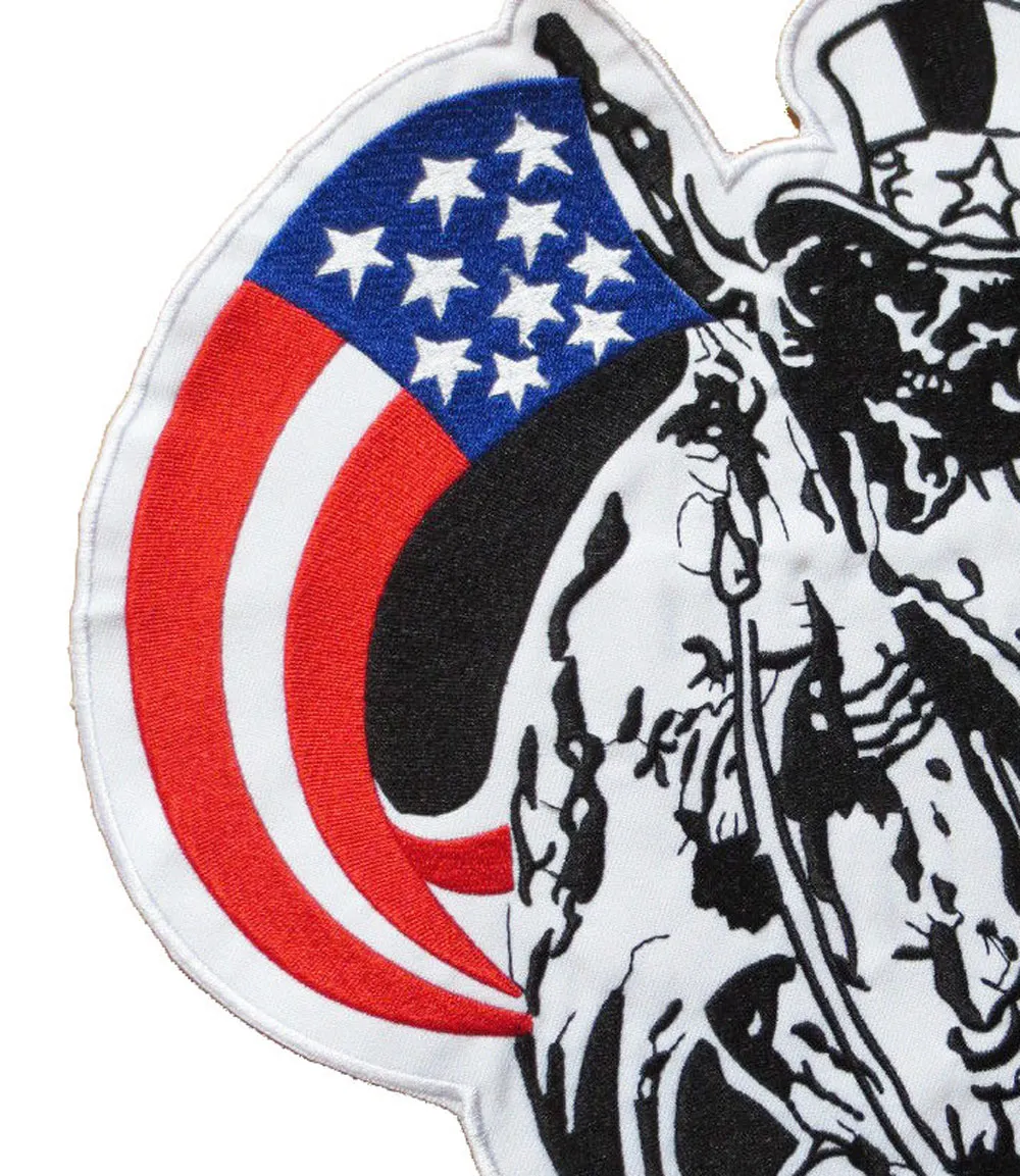 Huge Size 12'' inches large Embroidery Patches USA Hat flags for Jacket Back Hot Sale 