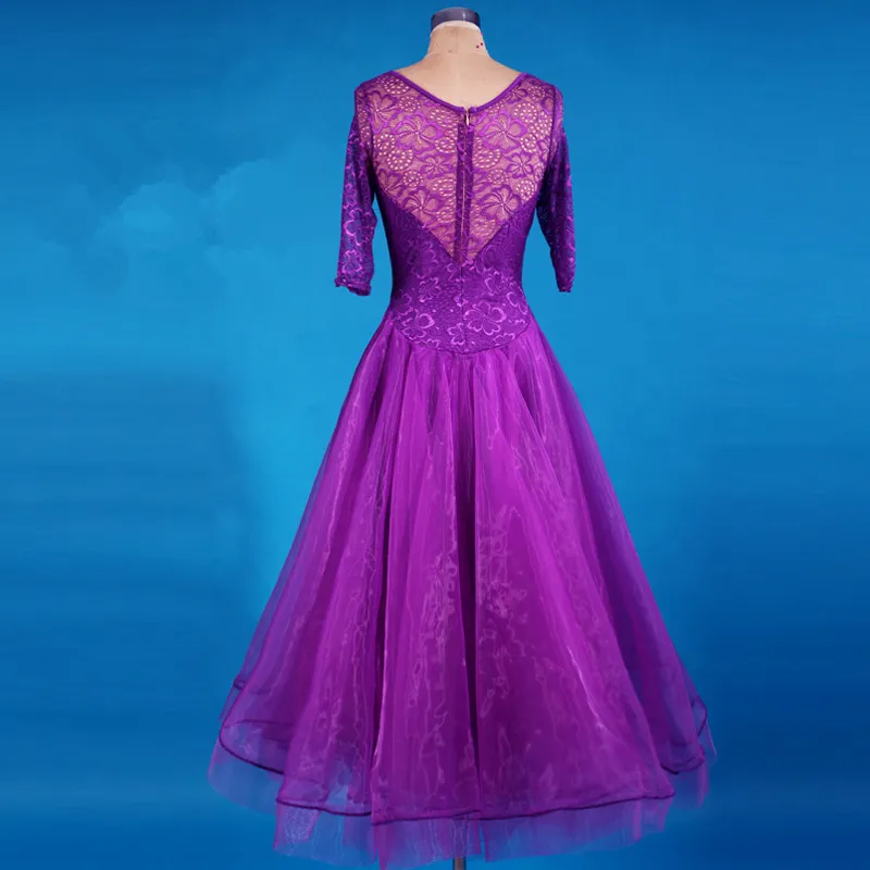 Adult/Girl Ballroom Dance Dress Modern Waltz Tango Standard Competition High Quality Lace Stitching Dance Dress Free Custom