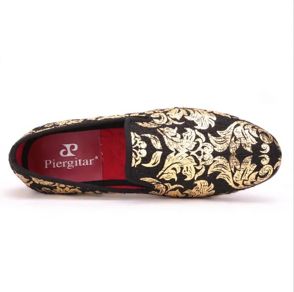 Nieuwe High-end Gold Printing Mannen Schoenen Luxe Mode Mannen Loafers Heren Flats Grootte VS 4-17 Gratis Verzending