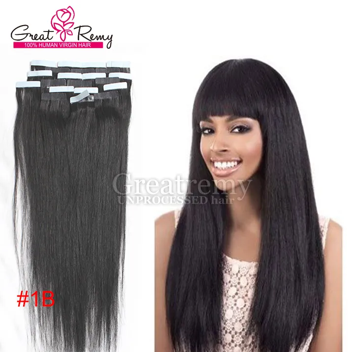 Greakry® PU Skin Hair Weft Tape Extensions Brazylijski Virgin Prosta taśma w Ludzkim Przedłużaniu włosów 9 dostępnych kolorów