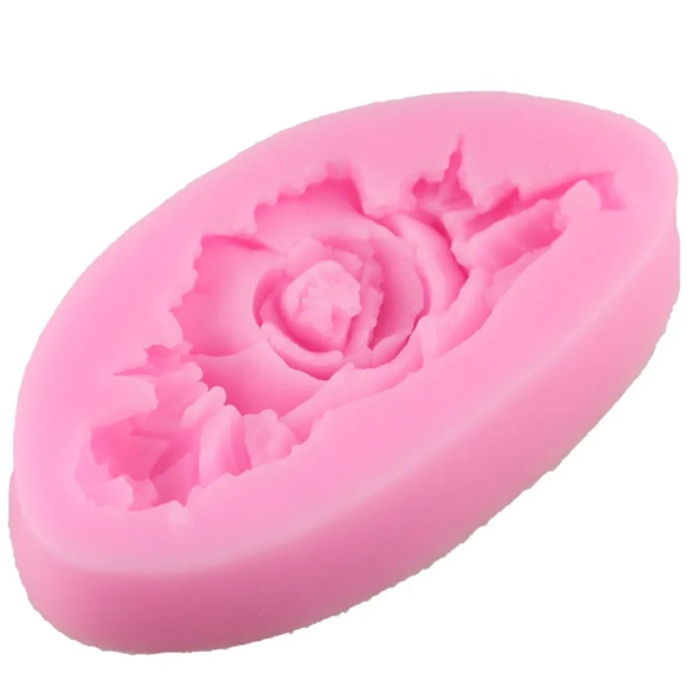 3d ros blomma tårta silikon mögel fondant tårta dekorera choklad godis mögel harts lera tvål mögel kök bakning tårta verktyg