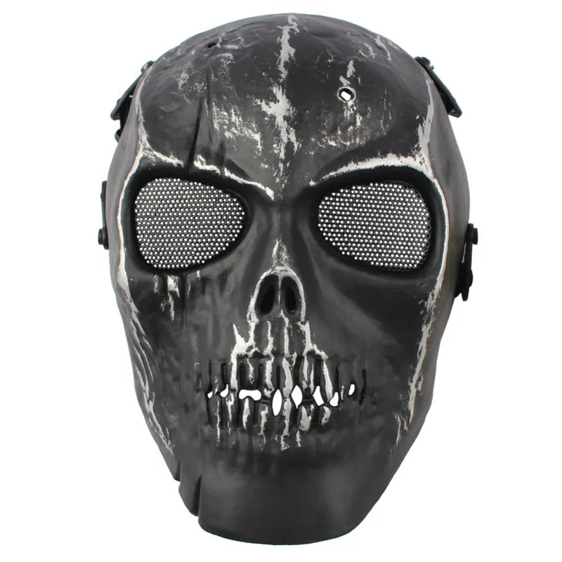 2016 Army Mesh Full Face Mask Skull Skeleton Airsoft Paintball BB 총 게임 보호 마스크 190b
