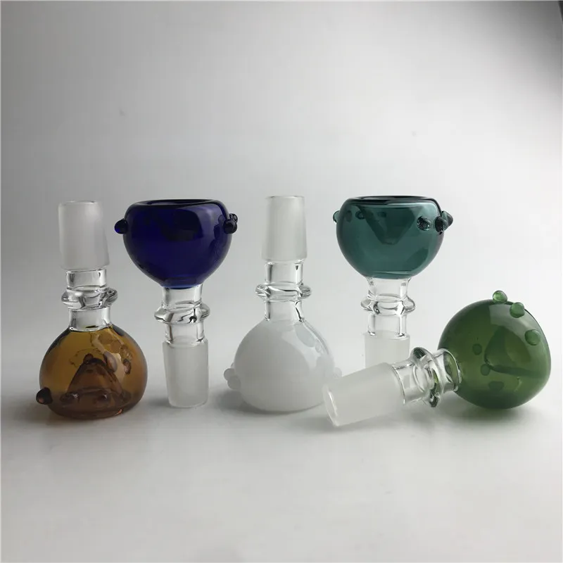Nouveau bol en verre de 14mm 18mm avec des bols en verre capiteux colorés en pyrex épais pour les pipes à fumer du tabac à eau en verre bongs