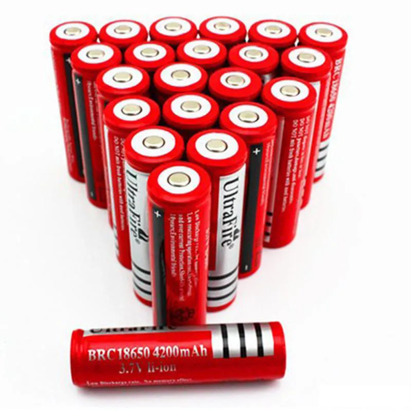 Ultrafire 18650 4200mAh سعة عالية 3.7 فولت Li-ion بطارية قابلة لإعادة الشحن لضوء مصباح LED