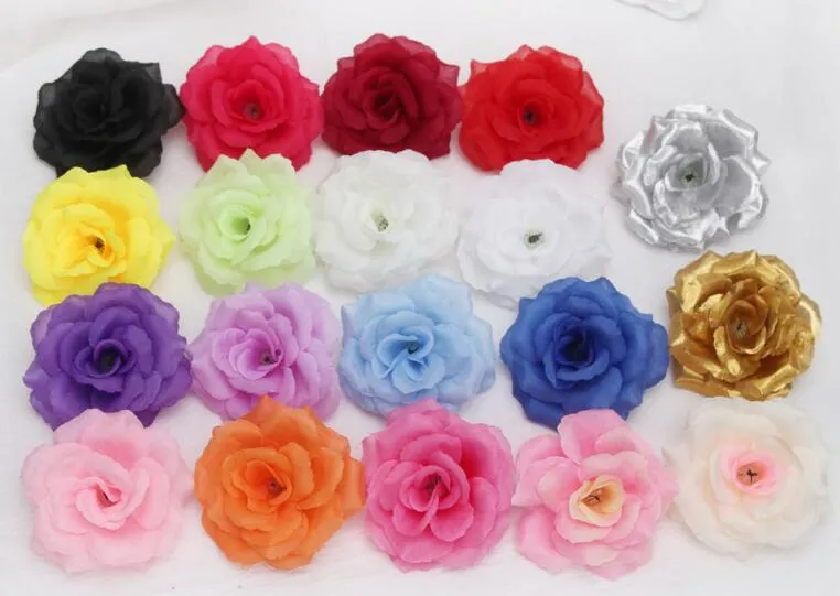 100p Yeni Geliş İpek Yapay Çiçek Tek Şakayık Gül Camellia Düğün Noel 8 cm 15 Renkler