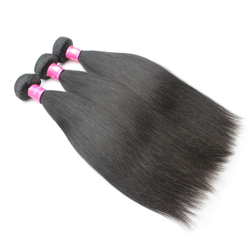10 sztuk/partia peruwiański dziewiczy proste włosy wyplata 1B naturalny czarny brazylijski Remy doczepy z ludzkich włosów miękkie indyjskie proste włosy wątek