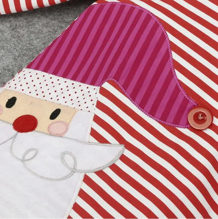 INS Girls Xmas Dresses Xmas Princess Dresses Stripe Long Sleeve Baby Skirt Christmas Party Cosplay Costume Santa Claus Elk Printing DH153