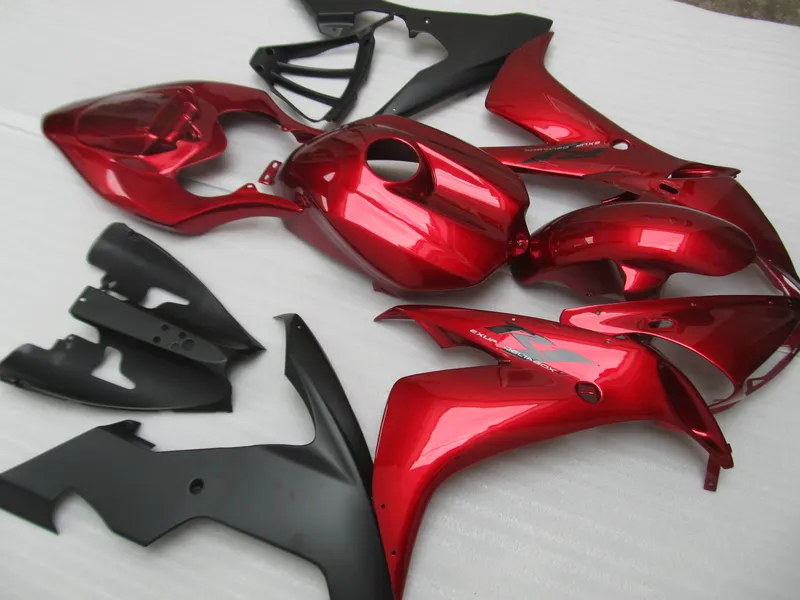 100% apto para para carenagens de molde de injeção Yamaha YZFR1 2004-2006 vinho vermelho carenagem preta kit YZF R1 04 05 06 OT16