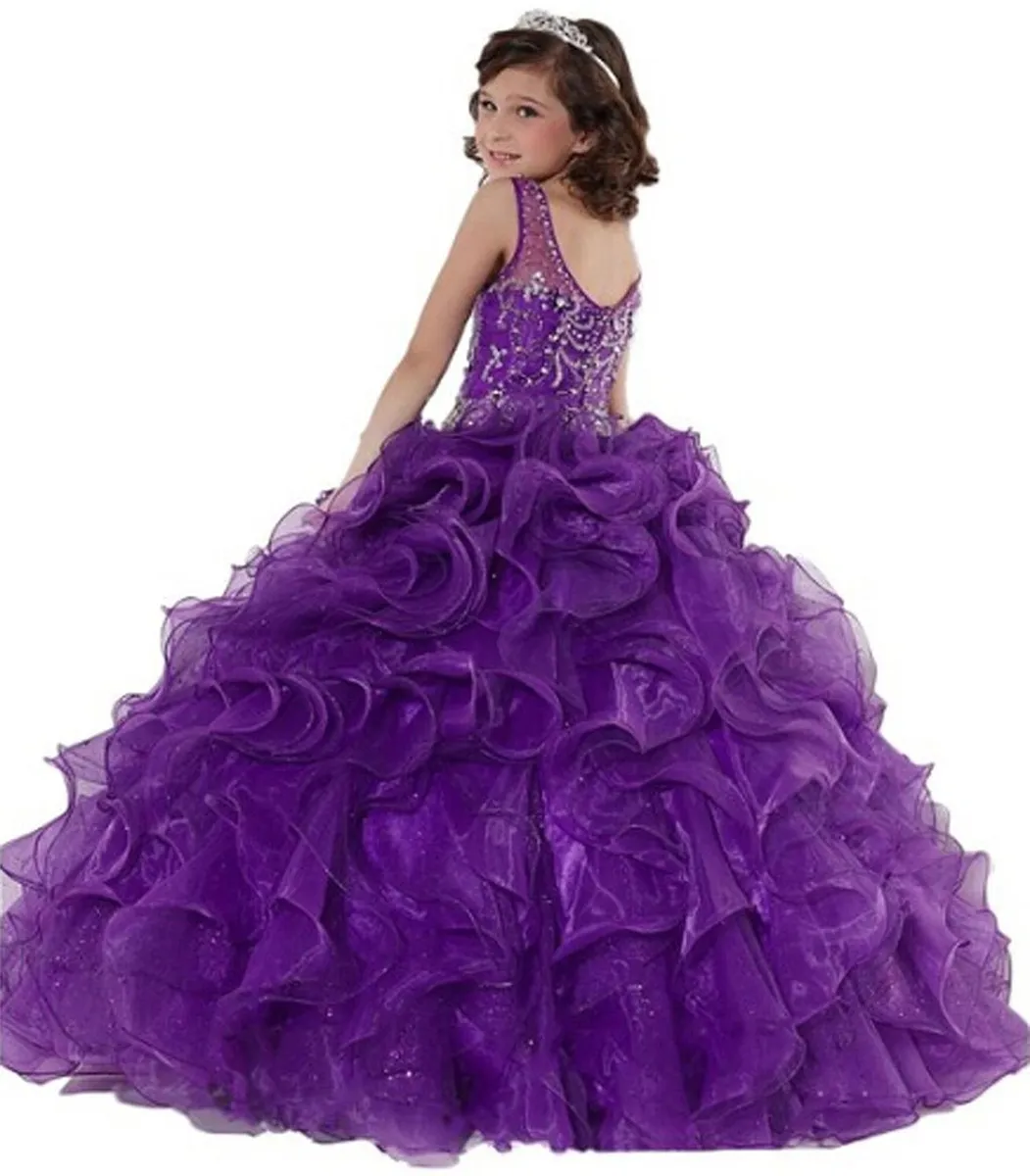 formal purple dress for girls Girls' Ball Dress Children's Purple Birthday Dress Flower Girl Dress