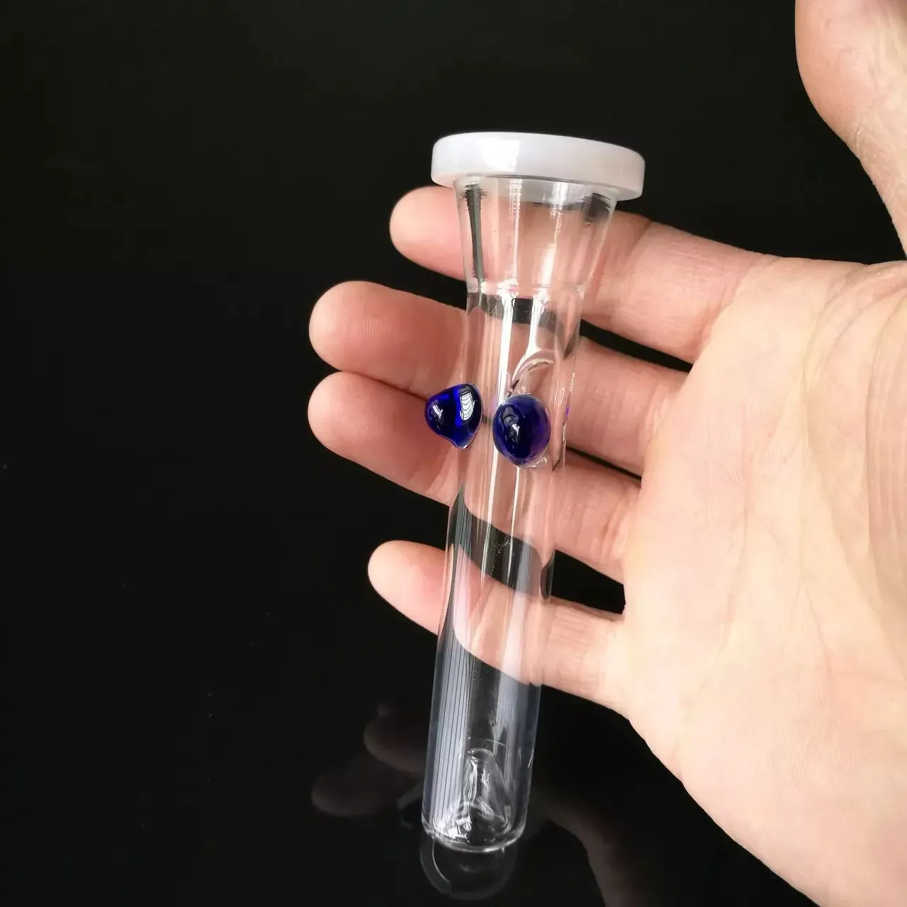 Gespoeld glas T-vormige schoorsteenbongen accessoires, unieke oliebrander glazen bongen buizen waterleidingen glazen pijp olie rigs roken met druppelaar