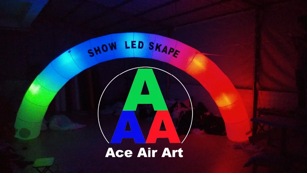 Semicircle Inflatable Advertising Arch Stage Archway With LED Light for party event trade show with colorful lighting