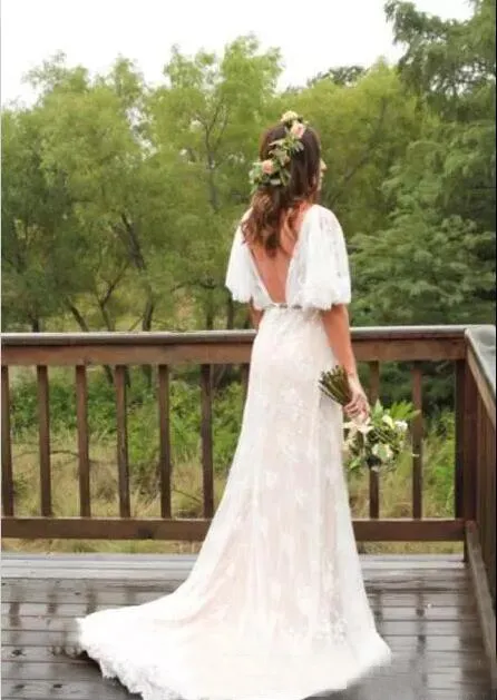 white and gold lace dress Luxury Gold Lace Ball Gown Wedding Dress main image 1