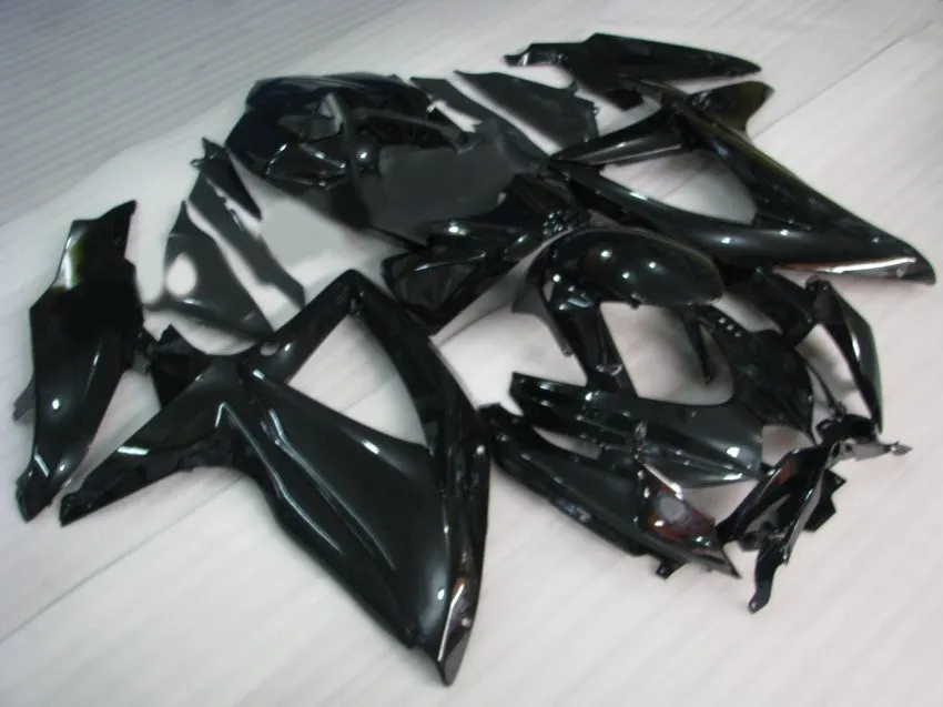 Injection molded fairings for Suzuki GSXR600 08 09 10 glossy black fairing kit GSXR750 2008 2009 2010 OI27