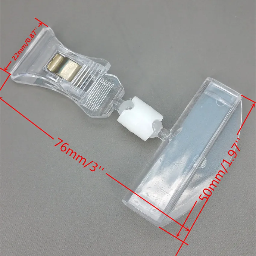 Retail Supplies Clear POP Plastic Sign Card Display Price Tag Label Promotion Clips Holders In Shop Good Quality 
