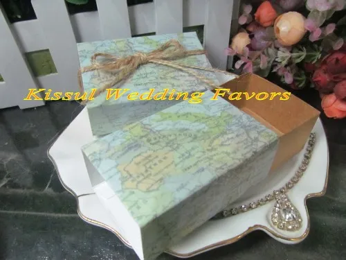 100 poiesLot Hochzeits Geschenkbox mit Quotaround The WorldQuot Map Favor Box für Hochzeitsdekoration und Party bevorzugt Candy Box5382757