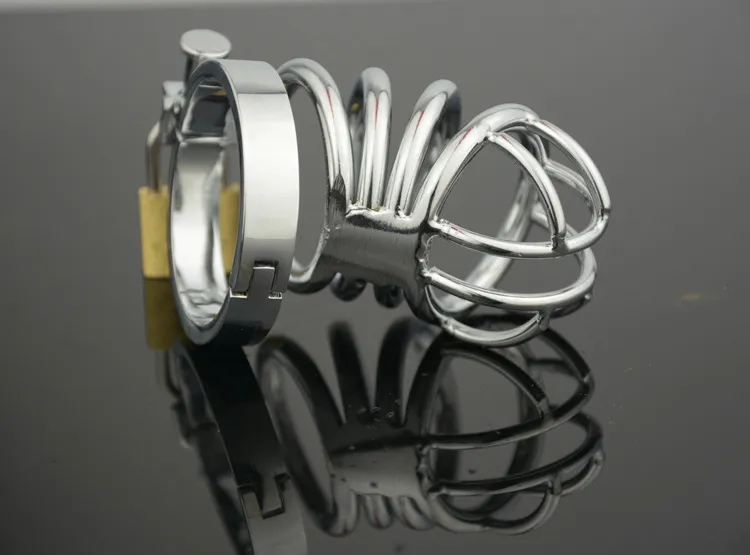 Stainless Steel Small Male Chastity device belt Adult Cock Cage With Curve Cocks Ring Bondage Sex Toys