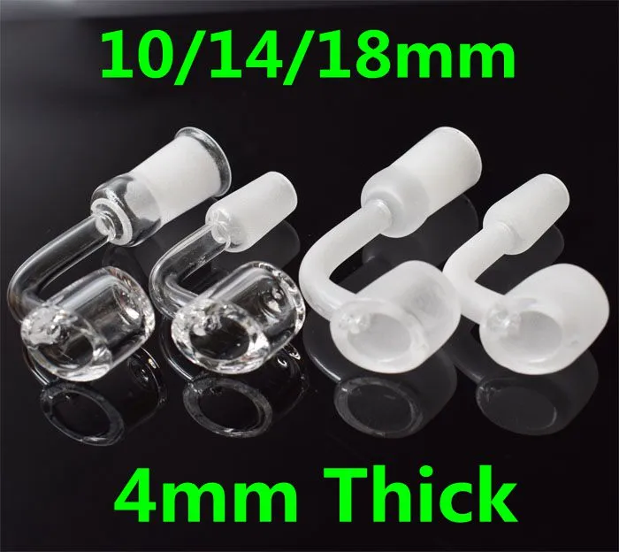4 mm dicker 10/14/18 mm Quarz-Banger-Nagel, 90 Grad, 100 % Quarz-Nägel, männlicher oder weiblicher kuppelloser Nagel VS Keramik-Titan