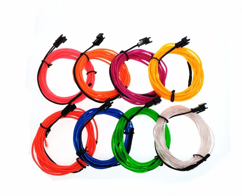 Umlight1688 2M 3M 5M Flexible Neon Light Glow EL Wire Light Rope Tube Car Dance Party Costume + Battery Controller