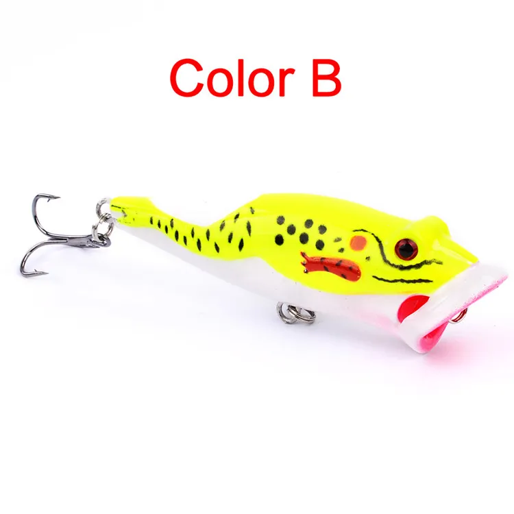 Hot Popper Artificial Fishing Lures 8cm-3.15"/13g-0.44oz Plastic Bass Bait Topwater Freshwater Fishing lure #8 High Carbon Hook