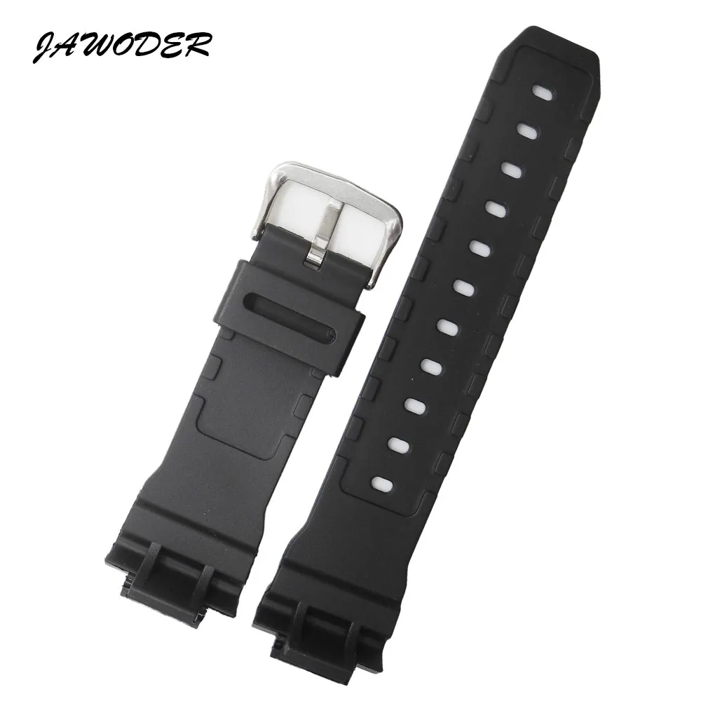 JAWODER bracelet de montre 26mm bracelet de montre en caoutchouc de Silicone noir fermoir en acier inoxydable pour Casiog-shock 6900 bracelets de montre de sport 274Y