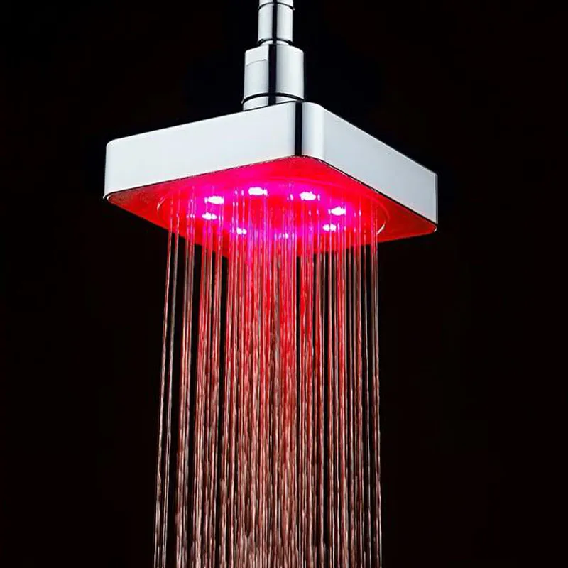 Hot sale bathroom Square Water Flow Adjustable Romantic Automatic LED Shower Head for Bathroom 