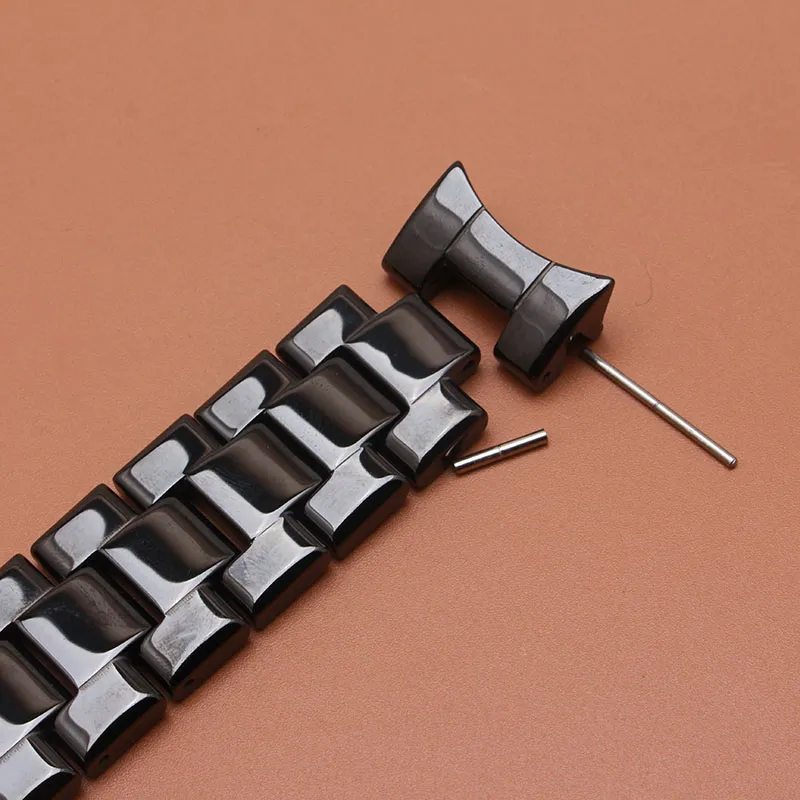 Sostituzione di un nuovo cinturino orologi in ceramica accessori ar 1400 1410 orologio da polso da uomo nero cinturino promozione cinturino curvo end301i
