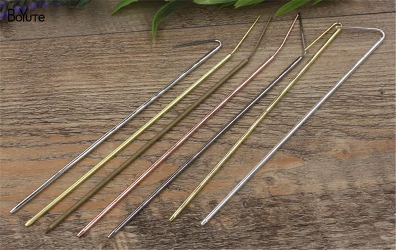 Boyute 10 stuks 145 * 2.5mm Toevoegen 30mm pin metalen haarstick 7 kleuren DIY haar sieraden