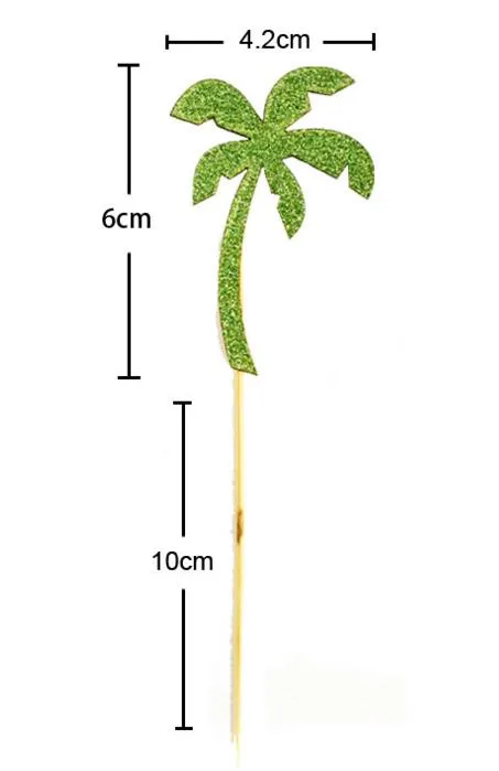 Flamingo Ananas Hindistan cevizi Ağacı Kek Toppers Barbekü Hawaiian Tropical Yaz Partisi Yemek Kokteyl Düğün Kupa Toppers Sopa Dekorasyon