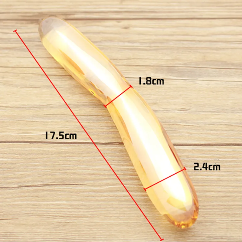 175x24mm Altın Cam Seks Oyuncakları Yetişkin Kristal Kadın Pyrex Kalın Kristal Dildo4053481