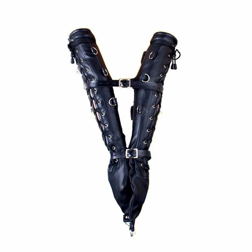 BDSM Bondage Sex Toys PU Leather Arm Bondage Sleeve Binder Adult Games Sex Slave Fetish Restraints Crazy Sex Game