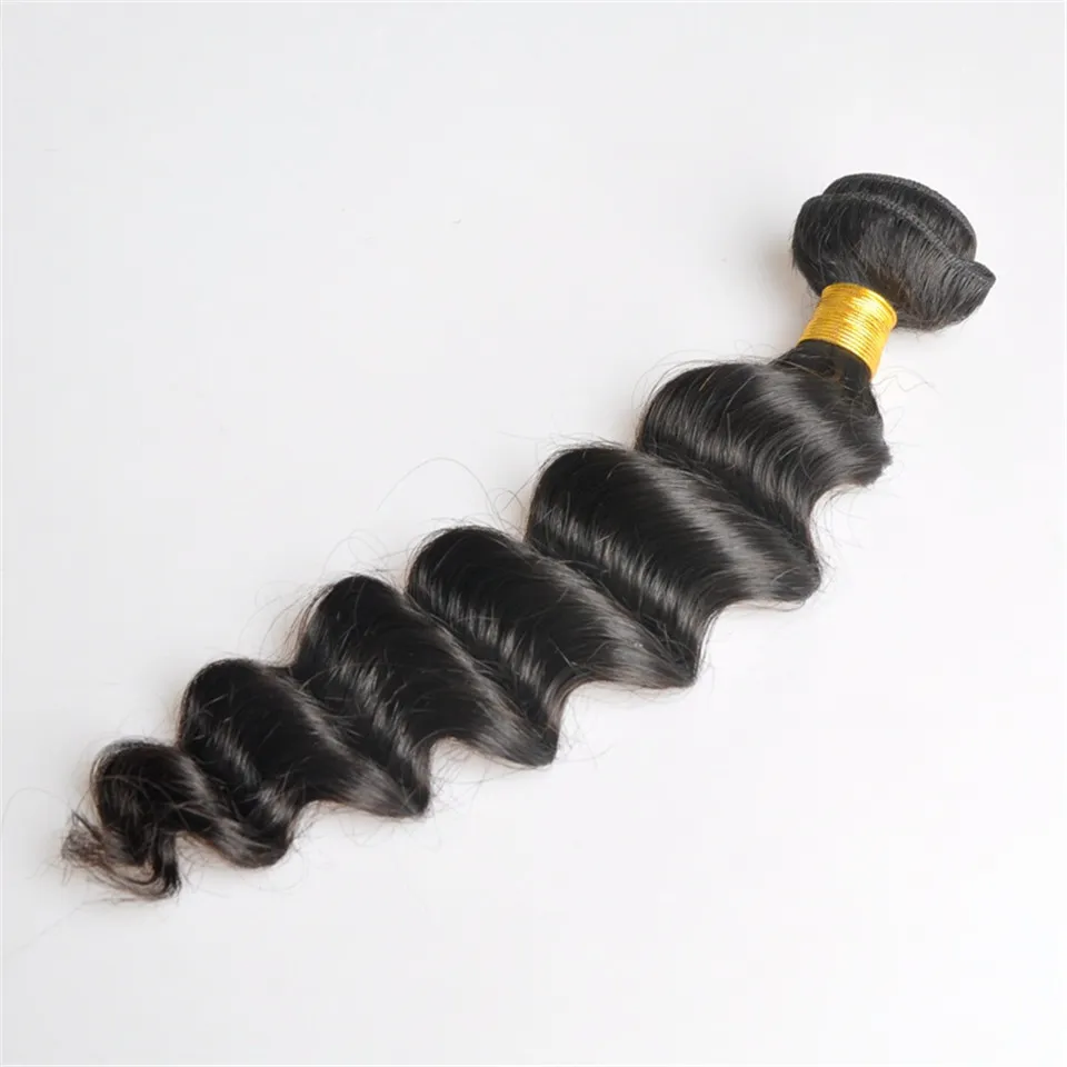 Indian Virgin Human Hair Loose Deep Wave Obehandlat Remy Hair Weaves Dubbel Wefts 100g/Bundle 1Bundlekan färgas blekt