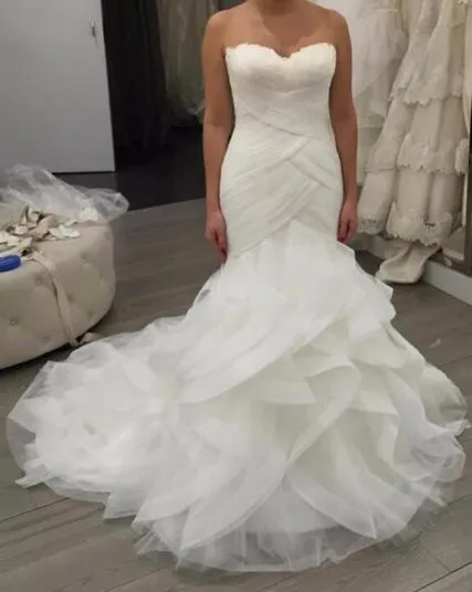새로운 화려한 머메이드 웨딩 드레스 사우디 아라비아의 연인 Tulle Sweetheart Bridal Gowns Vestios De Novia