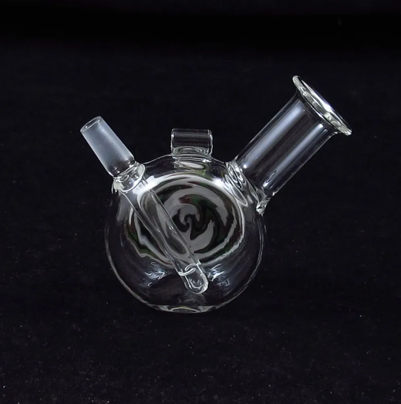 Twee functies 3 inch mini ketting wax DAB oliereiljes bubbler glazen bong joint 10mm wyk-yuan mini draagbaar